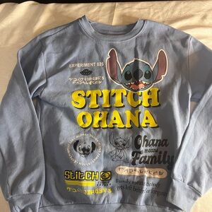 Stitch Ohana Blue Kids Sweatshirt juniors size small